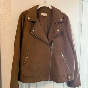 LOFT Tan Suede Like Jacket